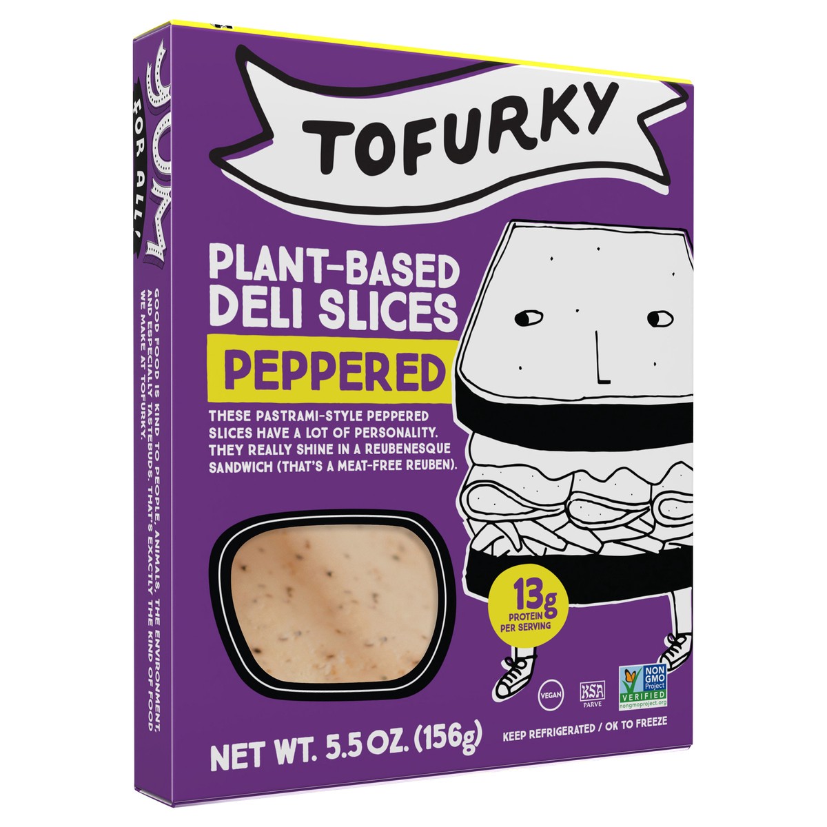 slide 2 of 6, Tofurky Peppered Deli, 5.5 oz