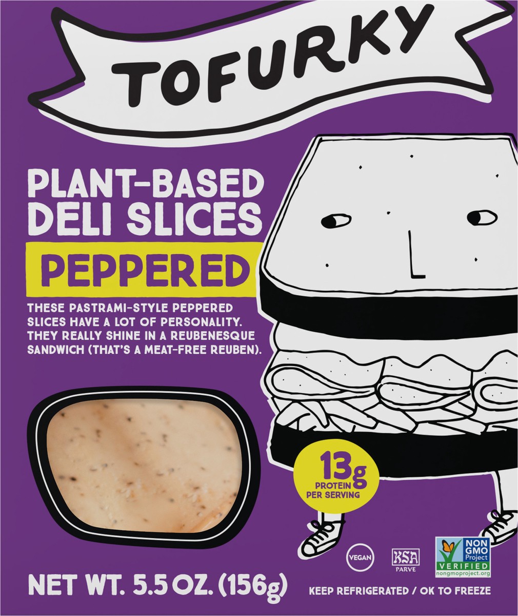 slide 4 of 6, Tofurky Peppered Deli, 5.5 oz