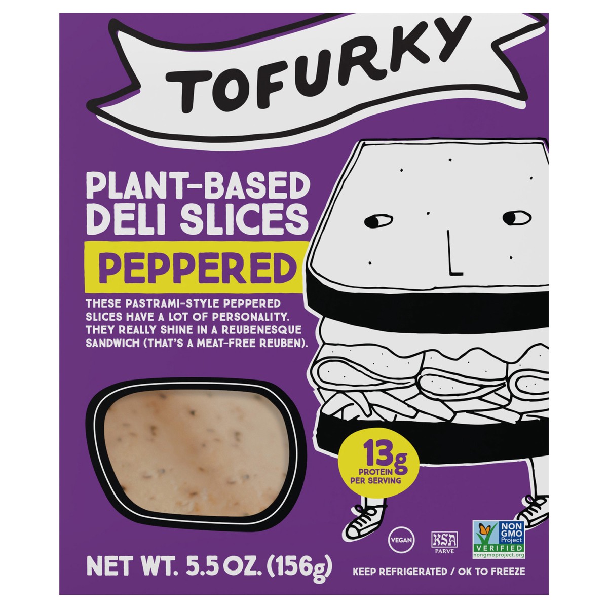 slide 1 of 6, Tofurky Peppered Deli, 5.5 oz