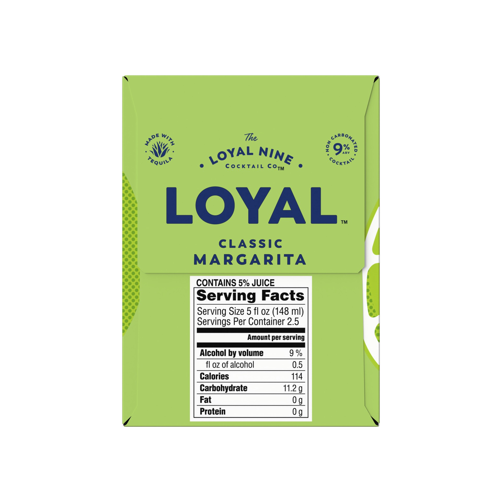 slide 3 of 5, Loyal 9 Tequila Classic Lime Margarita Cocktail, 4-PACK (4 x 12 fl oz), 4 ct; 12 oz