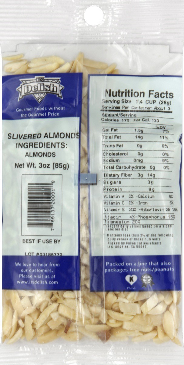 slide 2 of 4, It's Delish Slivered Almonds, 3 oz