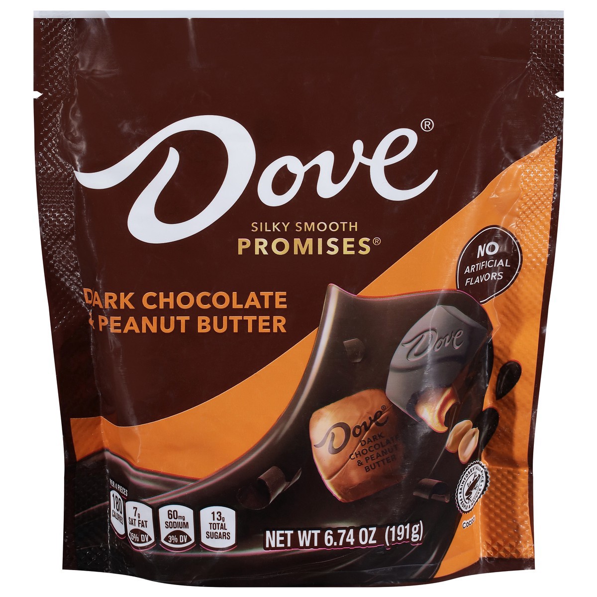slide 1 of 13, Dove Promises Dark Chocolate & Peanut Butter Candy, 6.74 Oz Bag, 6.74 oz