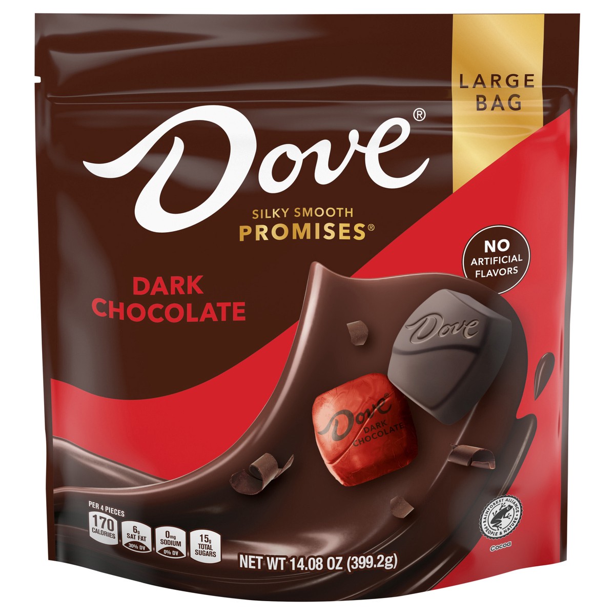slide 1 of 13, DOVE PROMISES Dark Chocolate Candy, 14.08 Oz Large Bag, 14.08 oz