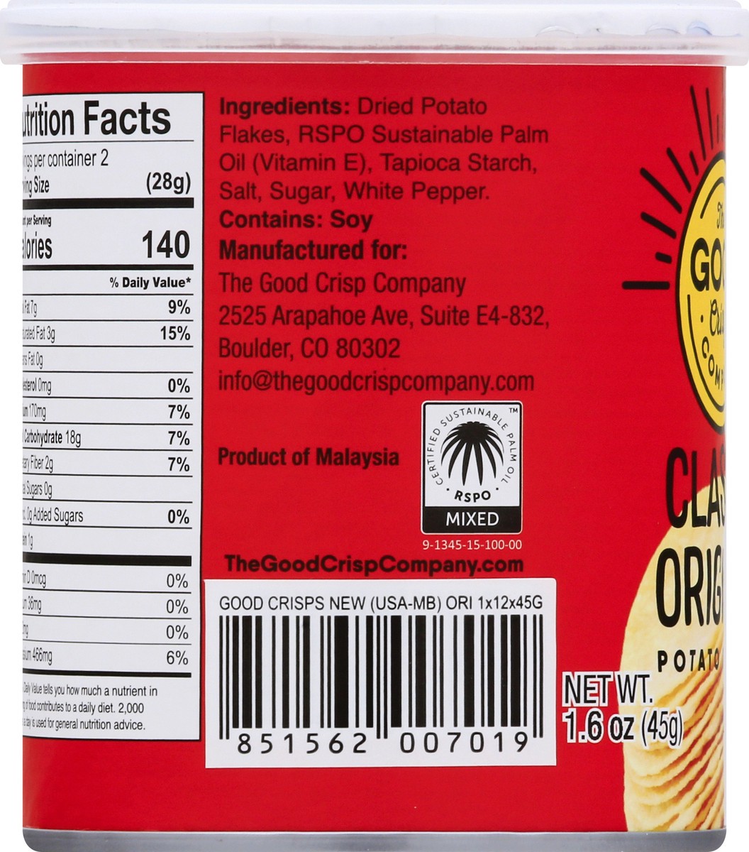 slide 9 of 9, The Good Crisp Company Potato Crisps,Original, 1.6 oz