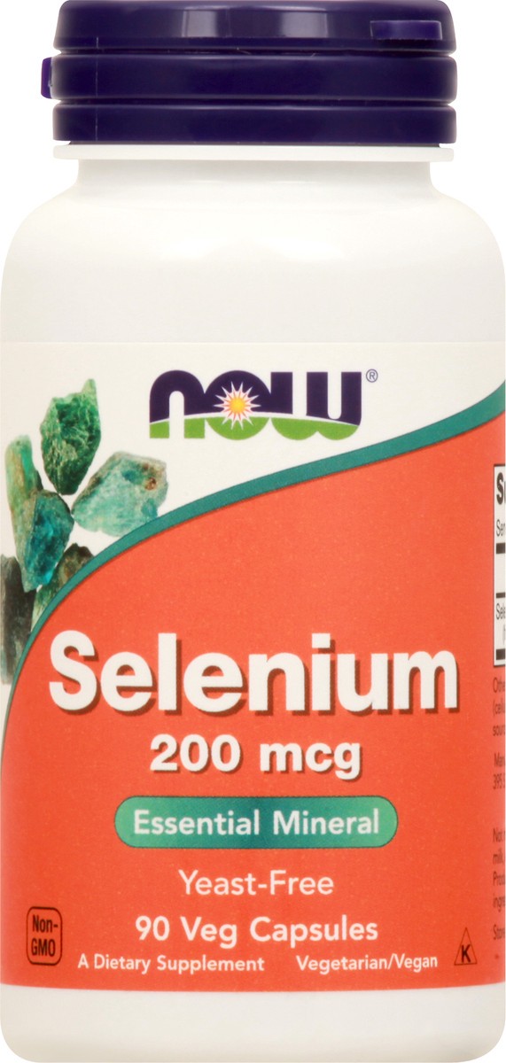 slide 8 of 9, NOW Supplements Selenium 200 mcg - 90 Veg Capsules, 90 ct