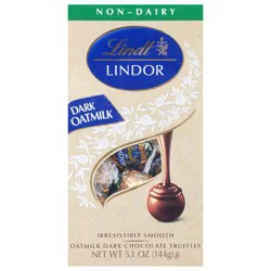 Lindt LINDOR Non-Dairy Oatmilk Dark Chocolate Candy Truffles, 5.1 oz. Bag
