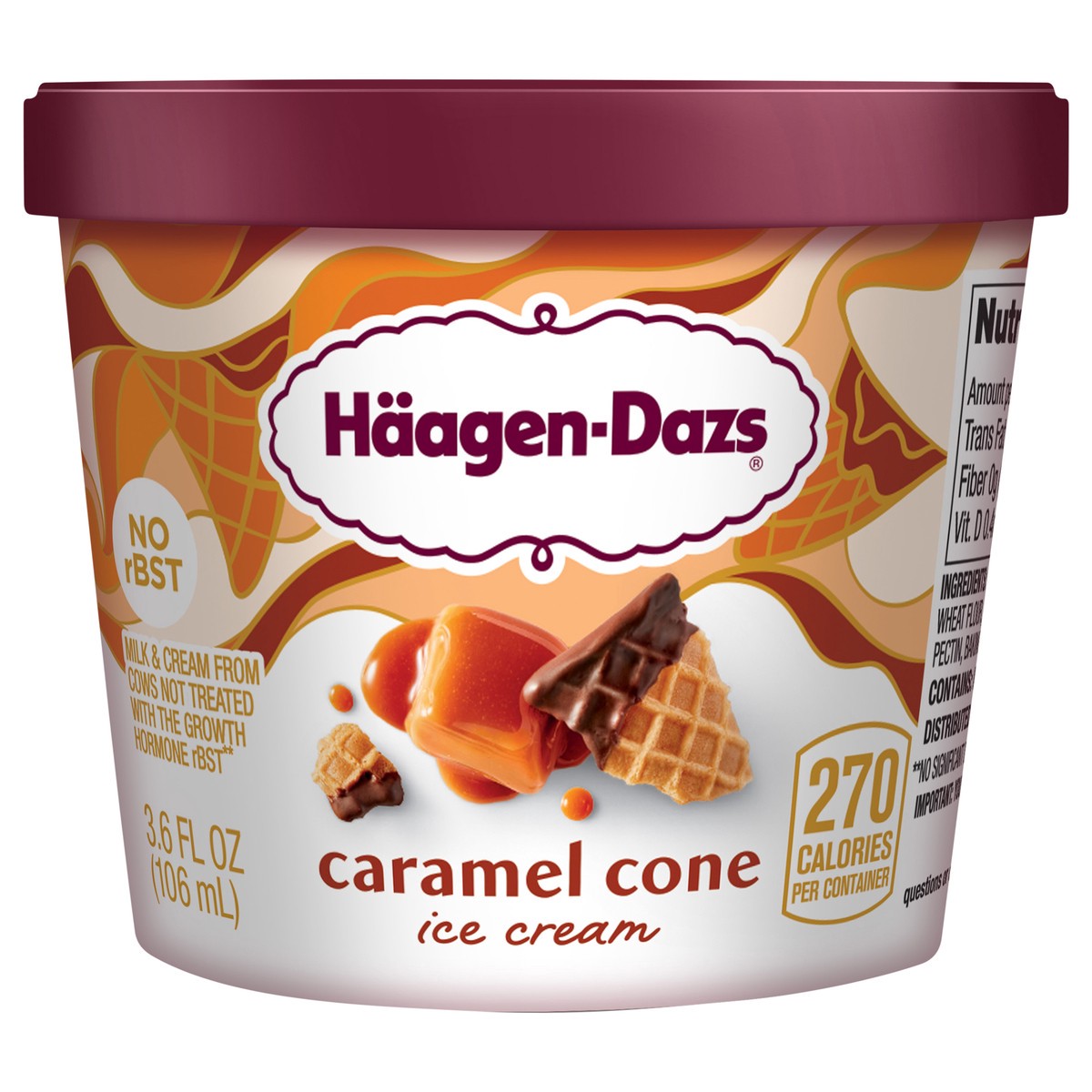 slide 1 of 1, HAAGEN-DAZS Ice Cream, Caramel Cone, 3.6 Fl. Oz. Cup | No GMO Ingredients | No rBST | Gluten Free, 3.6 fl oz