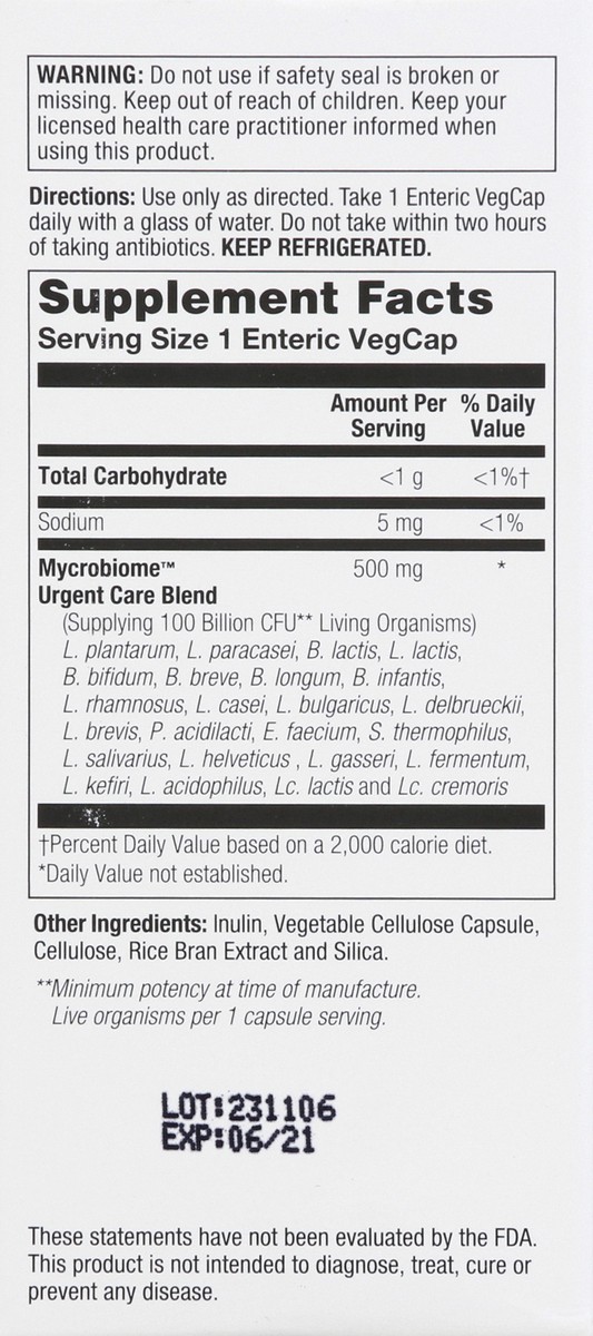 slide 4 of 10, Solaray Mycrobiome Probiotic Urgent Care Formula, 30 ct