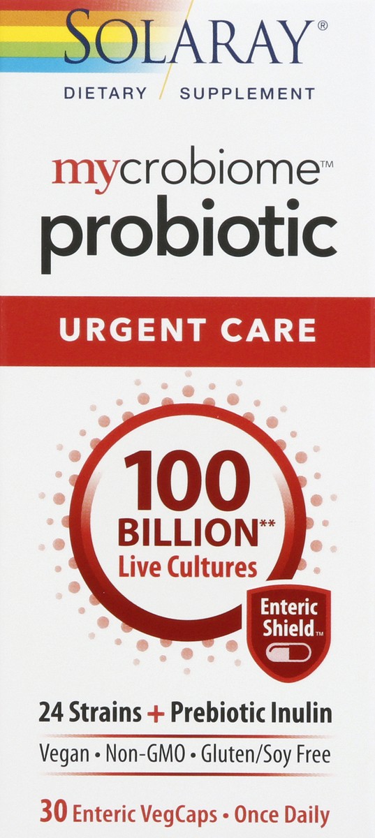 slide 1 of 10, Solaray Mycrobiome Probiotic Urgent Care Formula, 30 ct