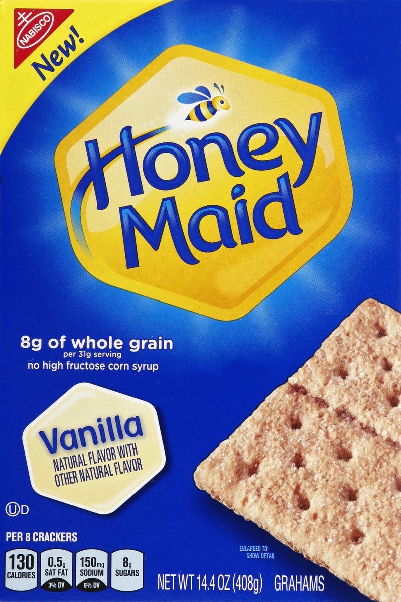 slide 4 of 4, Honey Maid Vanilla Graham Crackers, 1 box (14.4oz), 1.02 lb