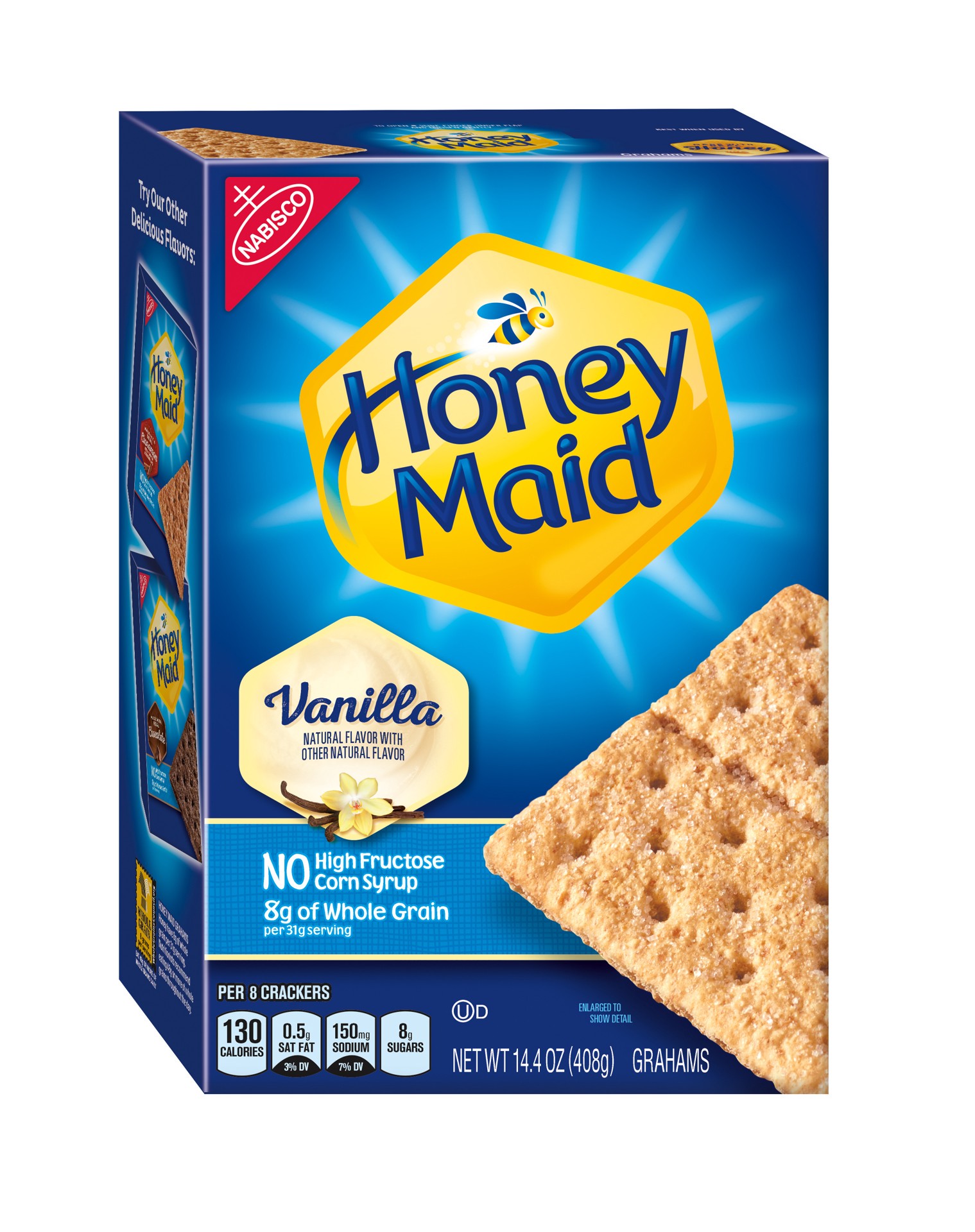 slide 1 of 4, Honey Maid Vanilla Graham Crackers, 1 box (14.4oz), 1.02 lb