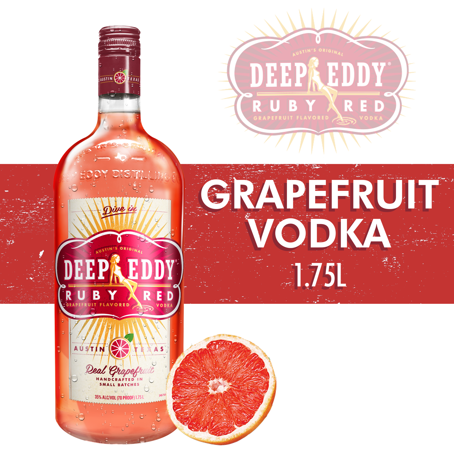 slide 2 of 3, Deep Eddy Ruby Red Grapefruit Vodka, 1.75 lt, 1.75 liter