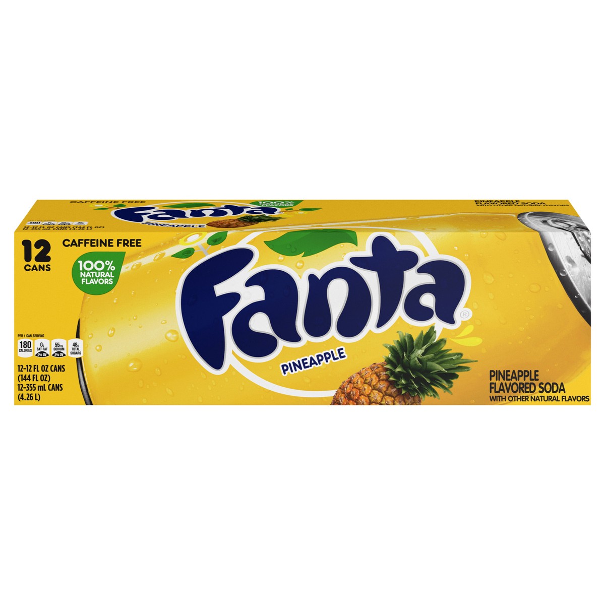 slide 1 of 9, Fanta Pineapple Soda Fridge Pack Cans, 12 fl oz, 12 Pack, 12 ct