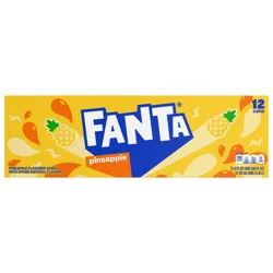 Fanta Pineapple Soda Fridge Pack Cans, 12 fl oz, 12 Pack