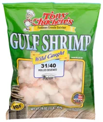 Raw Shrimp 31/40 ct Peeled & Deveined Wild Gulf