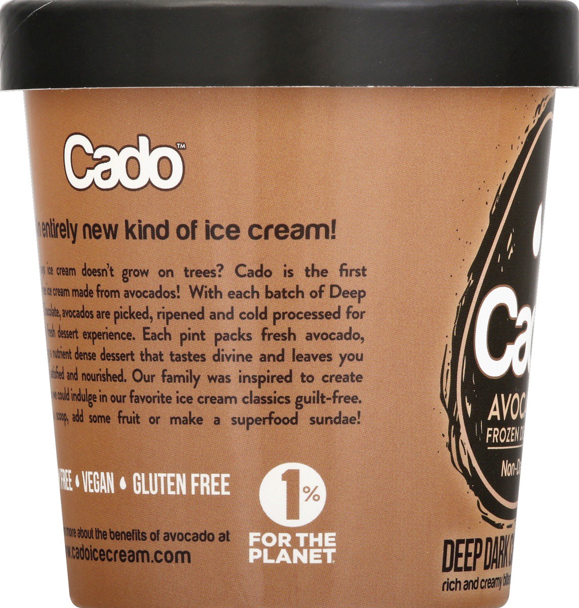 slide 6 of 6, Cado Non-Dairy Avocado Frozen Dessert - Deep Dark Chocolate, 1 pint