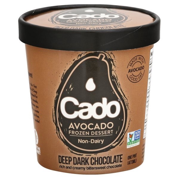 slide 1 of 6, Cado Non-Dairy Avocado Frozen Dessert - Deep Dark Chocolate, 1 pint