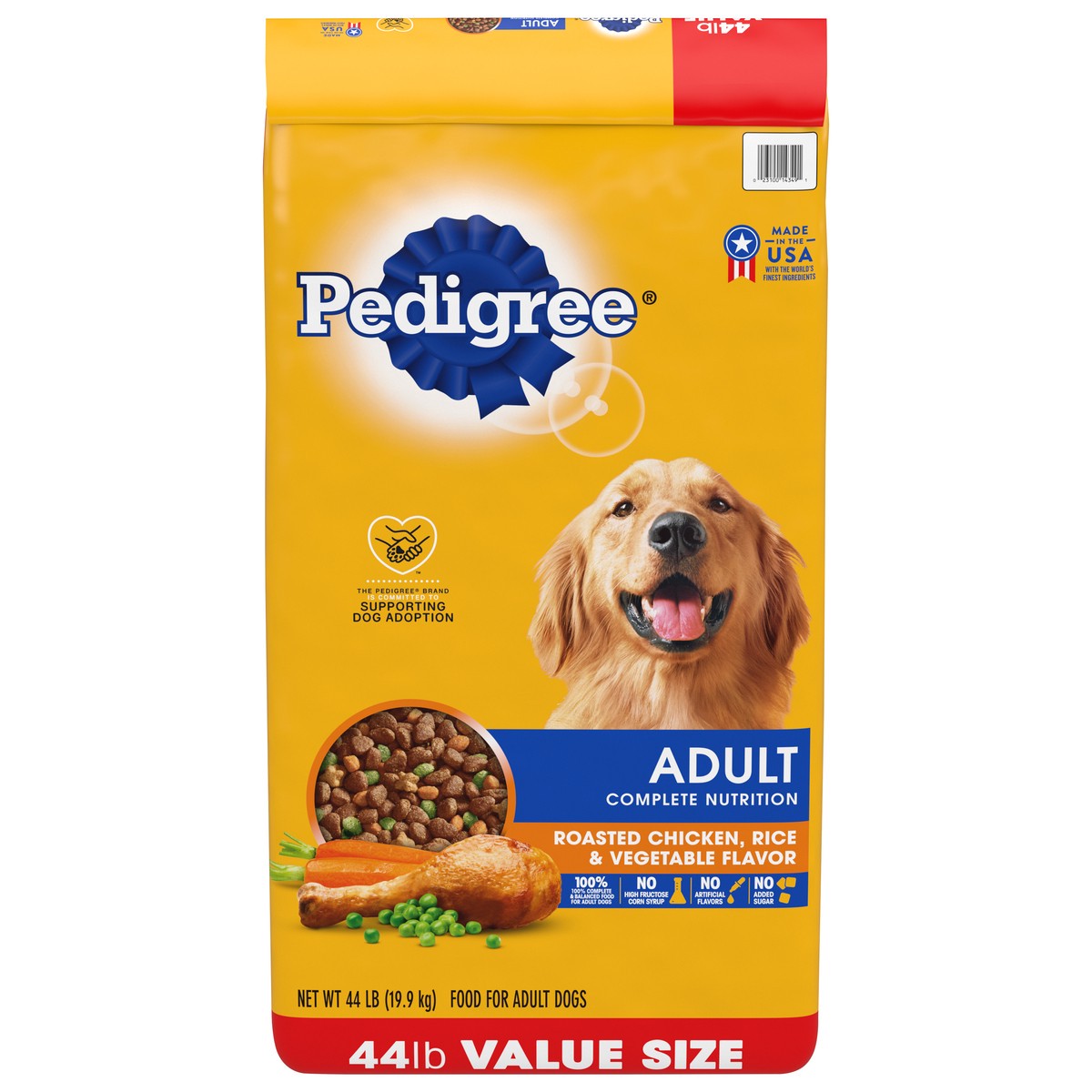slide 3 of 16, Pedigree Adult Roasted Chicken & Vegetable Flavor Food for Dogs Value Size 44 lb, 44 lb