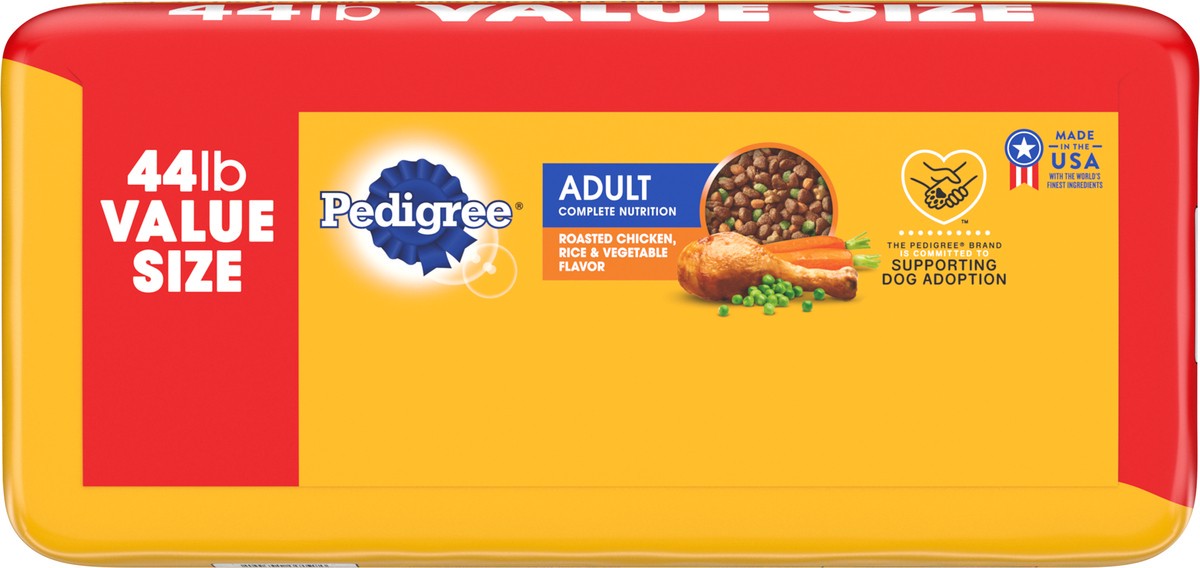 slide 13 of 16, Pedigree Adult Roasted Chicken & Vegetable Flavor Food for Dogs Value Size 44 lb, 44 lb
