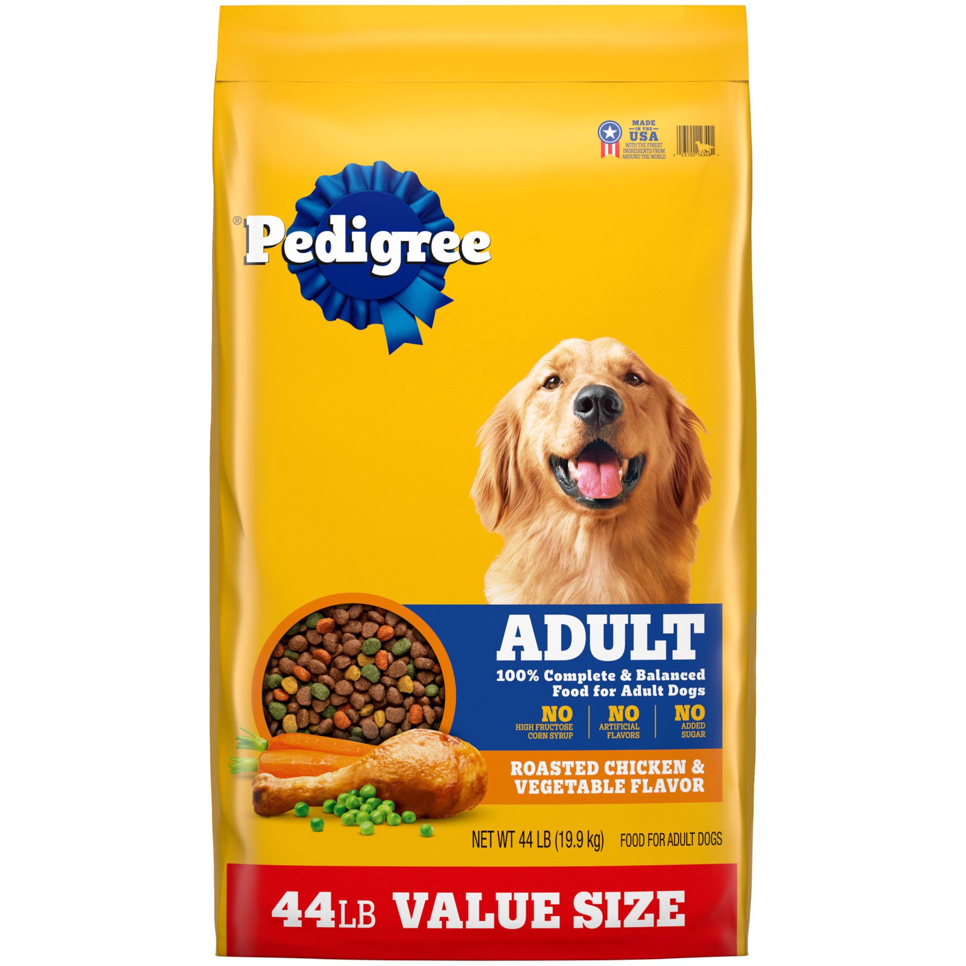 slide 1 of 16, Pedigree Adult Roasted Chicken & Vegetable Flavor Food for Dogs Value Size 44 lb, 44 lb