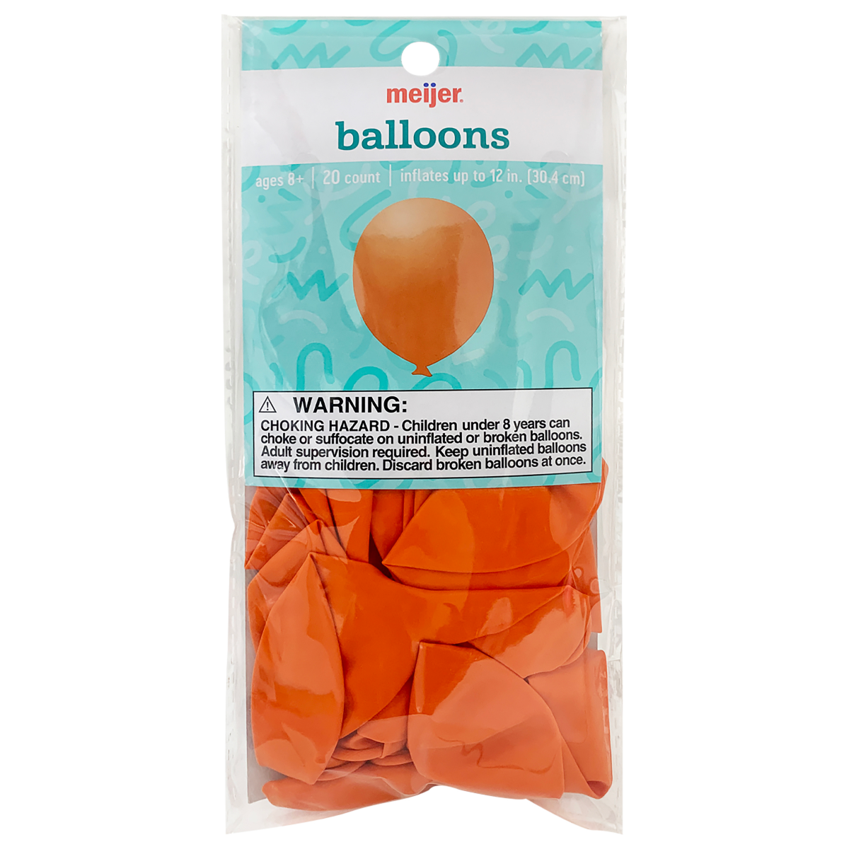 slide 1 of 2, Meijer Balloons, Orange, 20 ct