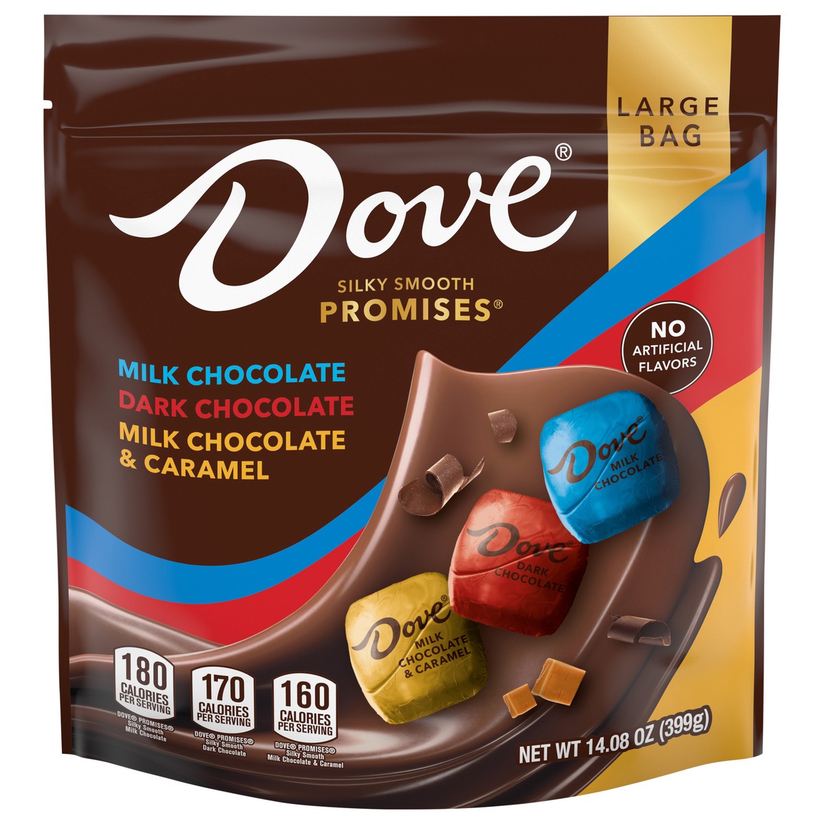 slide 1 of 5, DOVE PROMISES Chocolate Candy Variety Assortment, 14.08 Oz Large Bag, 14.08 oz