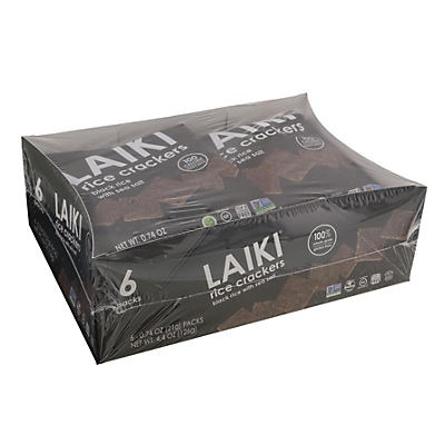 slide 1 of 1, Laiki Black Rice with Sea Salt Crackers Multipack, 6 ct