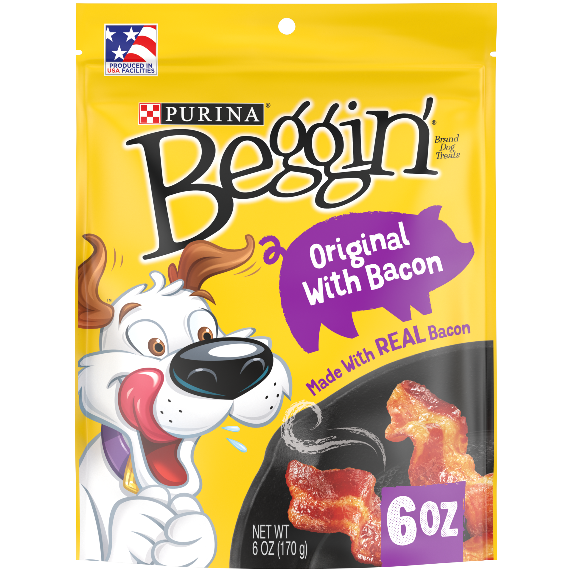 slide 1 of 6, Purina Beggin Strips Bacon Flavor Dog Snacks, 6 oz
