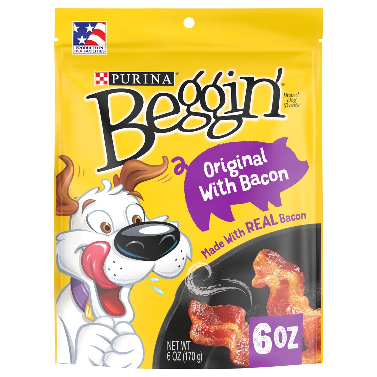 slide 1 of 9, Purina Beggin' Strips Dog Training Treats Original with Bacon Chewy Dog Treats - 6oz Pouch, 6 oz