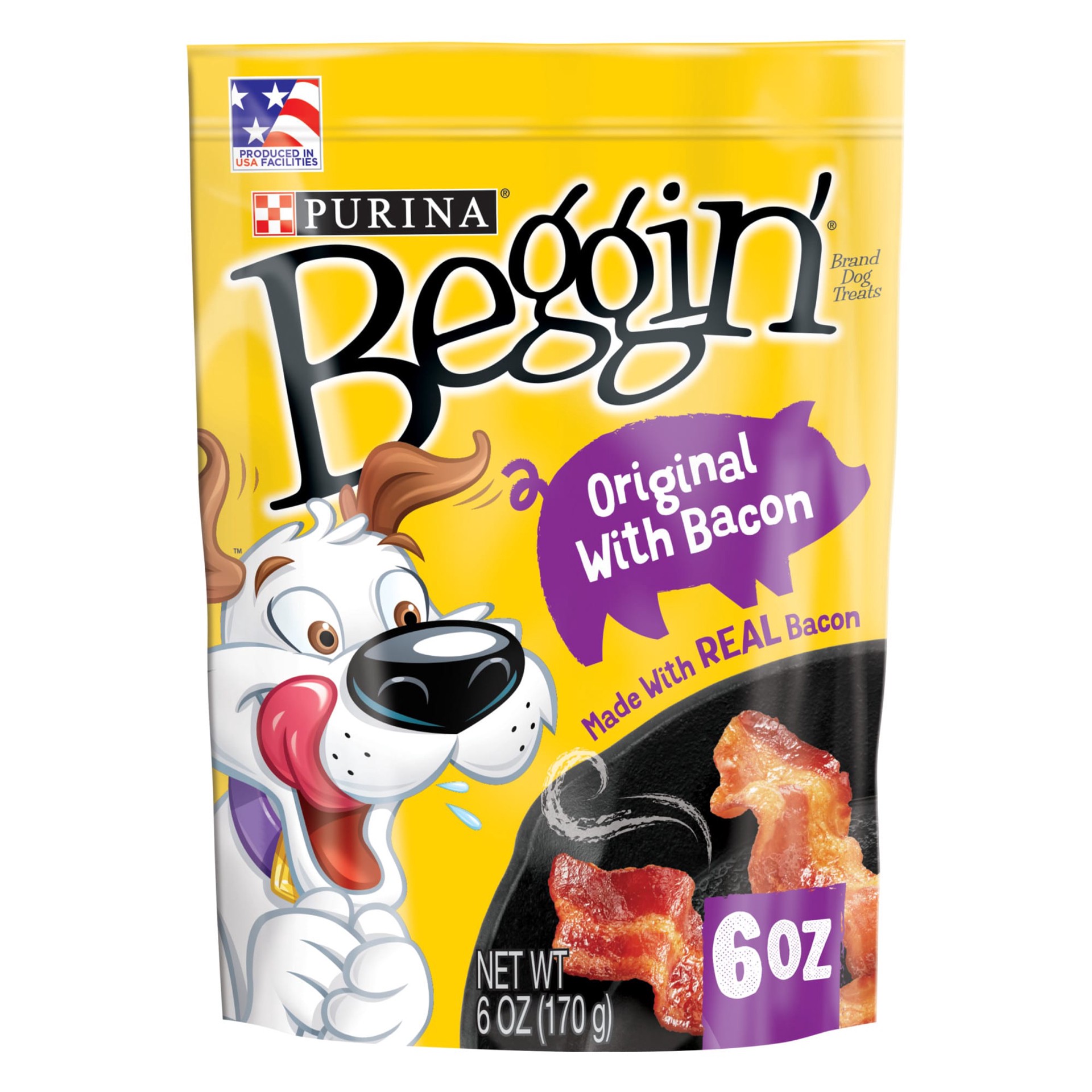 slide 1 of 9, Beggin' Purina Beggin' Strips Dog Treats, Original With Bacon Flavor - 6 oz. Pouch, 6 oz