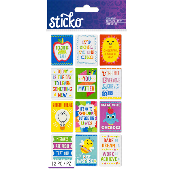 slide 1 of 1, Sticko Stickers Mini Teacher Posters, 12 ct