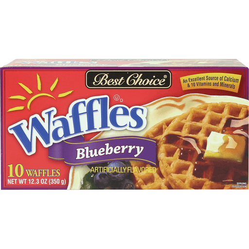 slide 1 of 1, Best Choice Blueberry Waffles, 12.3 oz