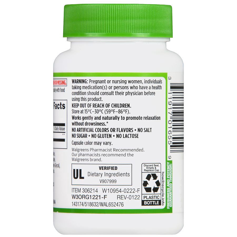 slide 3 of 5, Walgreens L-Theanine 200mg, 60 ct