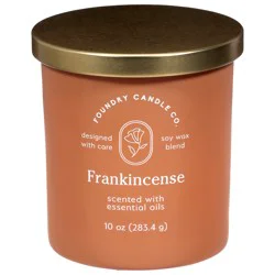 Foundry Frosted Deep Green Frankincense Candle 10 oz
