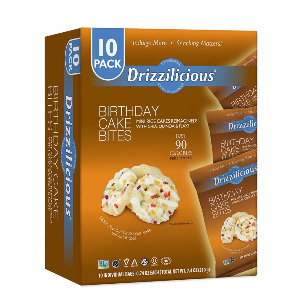 slide 1 of 1, Drizzilicious Birthday Cake Bites, 10 ct; 0.74 oz