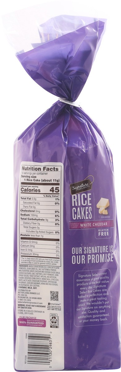 slide 8 of 14, Signature Select White Cheddar Rice Cakes 5.46 oz, 5.46 oz