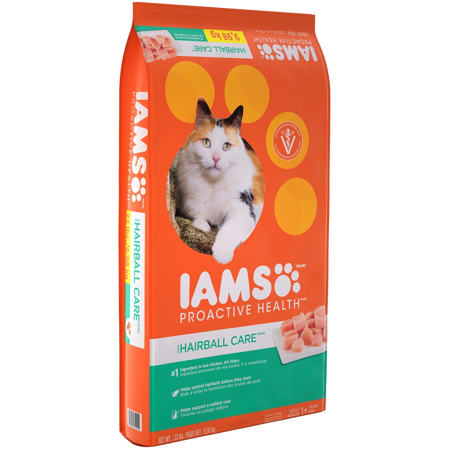 IAMS Proactive Health Adult Hairball Care Dry Cat Food with Chicken and ...