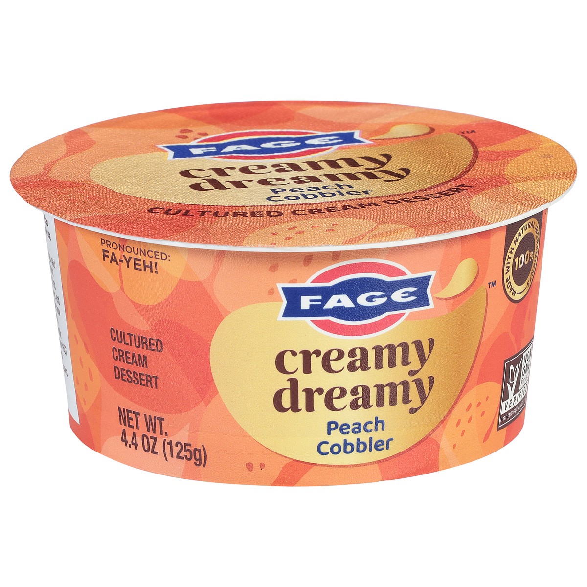 slide 10 of 13, Fage Cultured Creamy Dreamy Peach Cobbler Cream Dessert 4.4 oz, 4.4 oz
