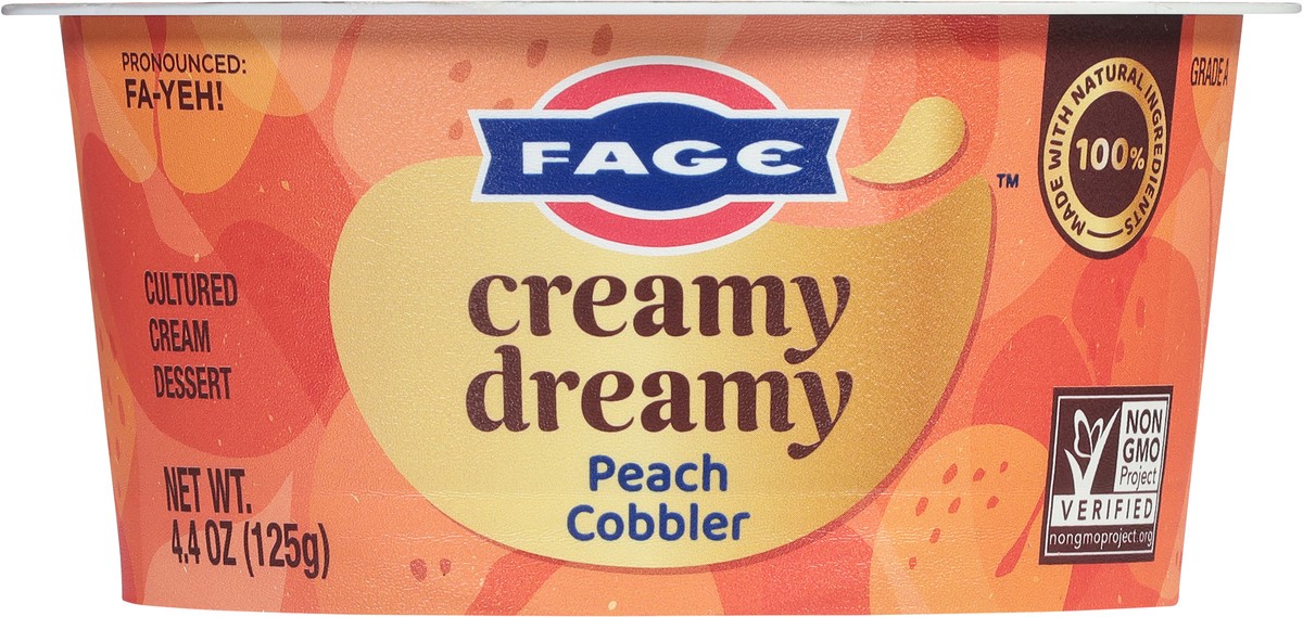 slide 7 of 13, Fage Cultured Creamy Dreamy Peach Cobbler Cream Dessert 4.4 oz, 4.4 oz