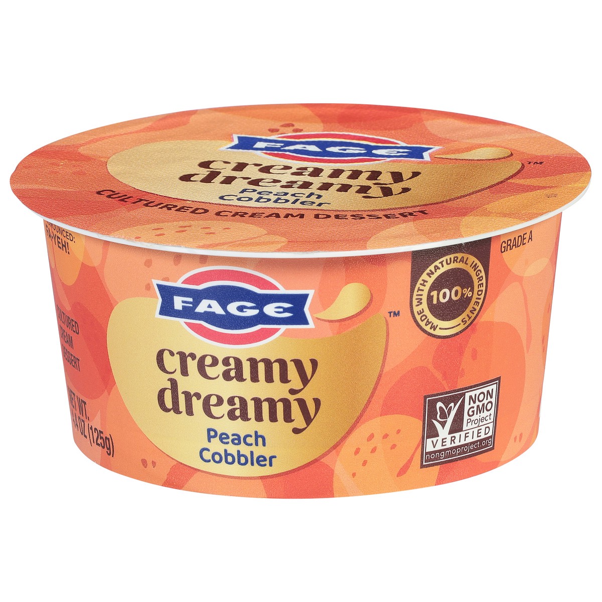 slide 9 of 13, Fage Cultured Creamy Dreamy Peach Cobbler Cream Dessert 4.4 oz, 4.4 oz