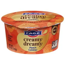 Fage Cultured Creamy Dreamy Peach Cobbler Cream Dessert 4.4 oz