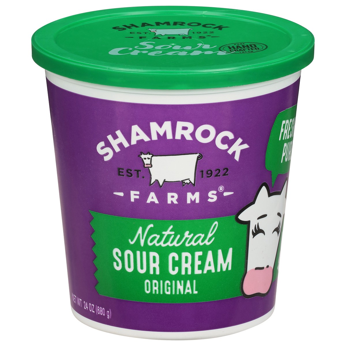 slide 1 of 9, Shamrock Farms Natural Original Sour Cream 24 oz, 24 oz