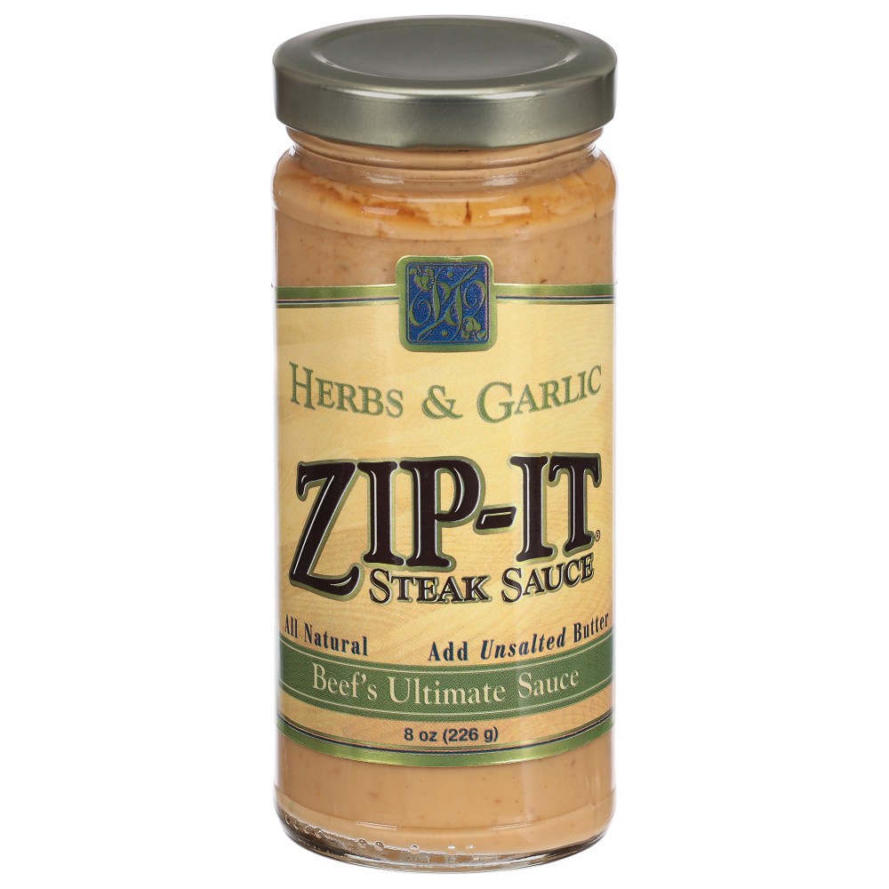 slide 1 of 2, Zip-It Herbs & Garlic Steak Sauce 8 oz, 8 oz