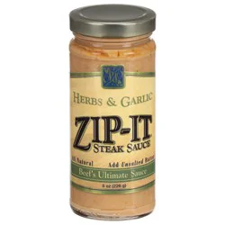 Zip-It Herbs & Garlic Steak Sauce 8 oz