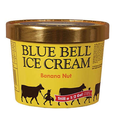 slide 1 of 1, Blue Bell Banana Nut Ice Cream, 1/2 gal