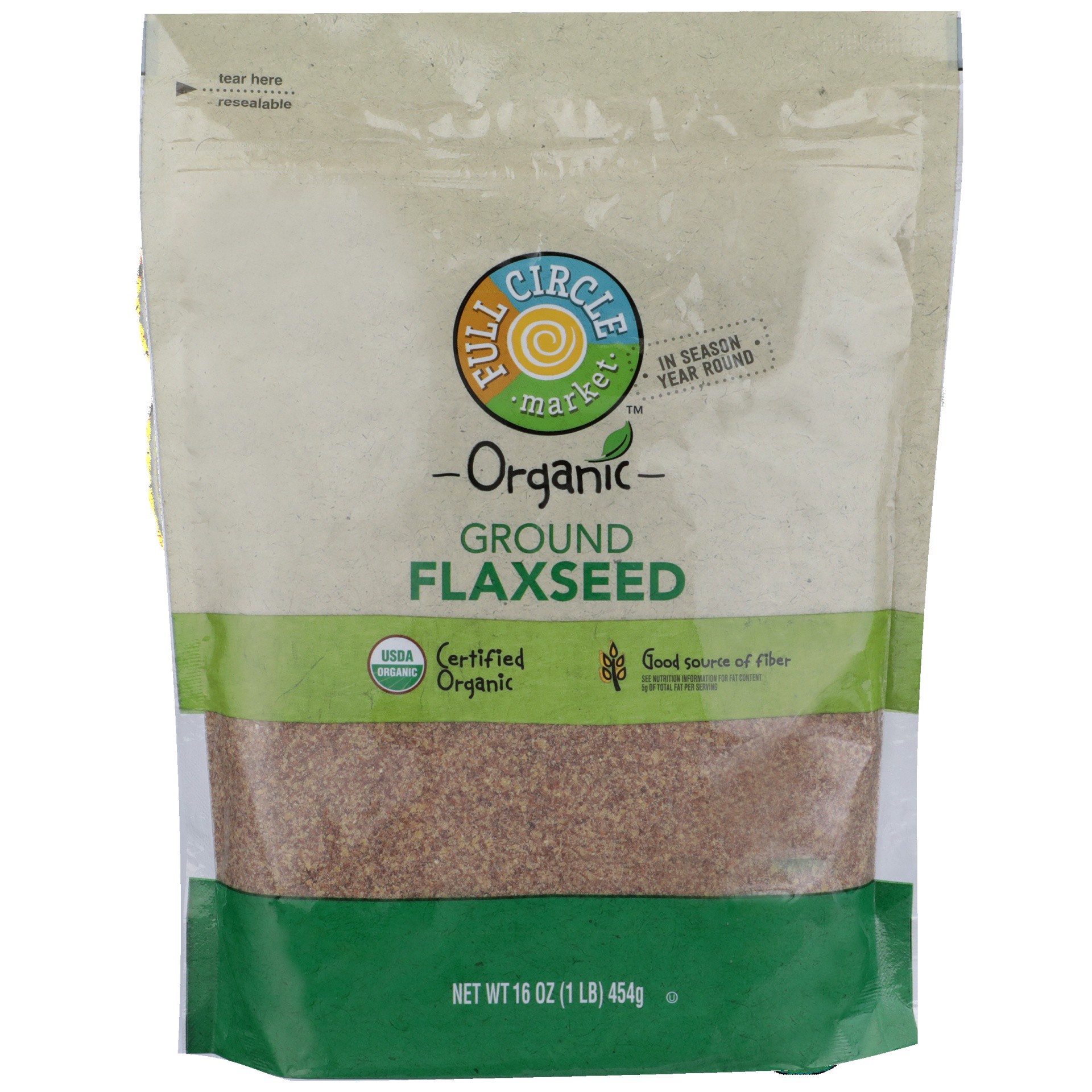 slide 1 of 6, Full Circle Market Organic Ground Flaxseed, 16 oz