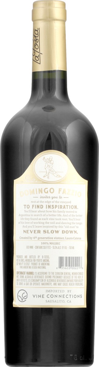 slide 9 of 9, La Posta Fazzio Malbec 750Ml, 750 ml