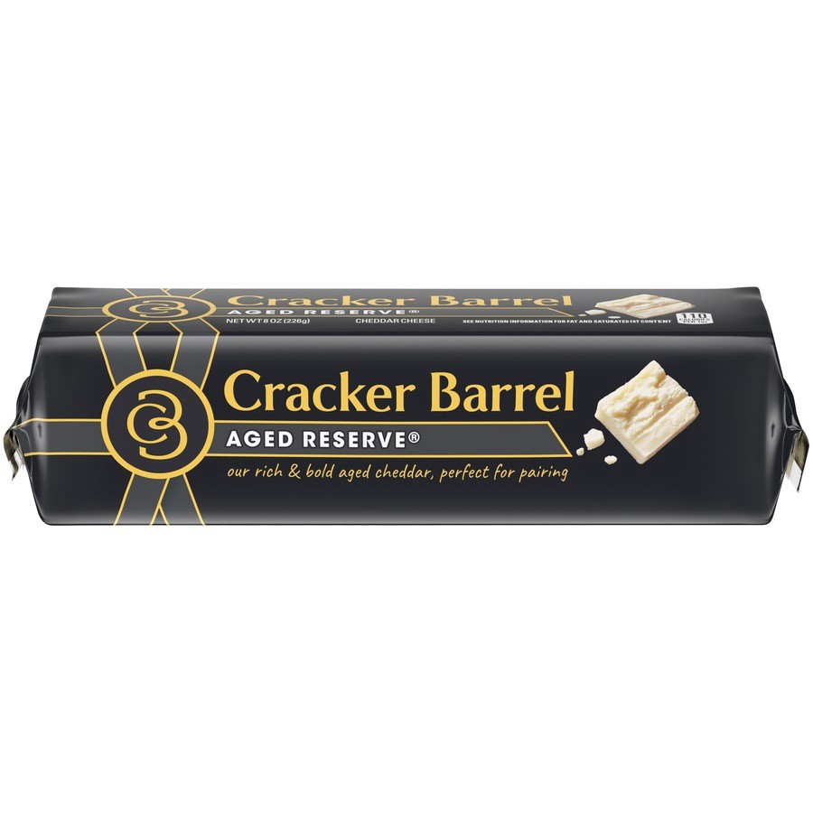 slide 1 of 8, Cracker Barrel Aged Reserve White Cheddar Cheese, 8 oz