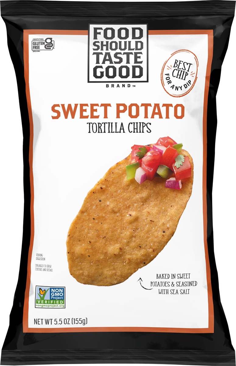 slide 9 of 11, Food Should Taste Good Sweet Potato Tortilla ChipsBag, 5.5 oz