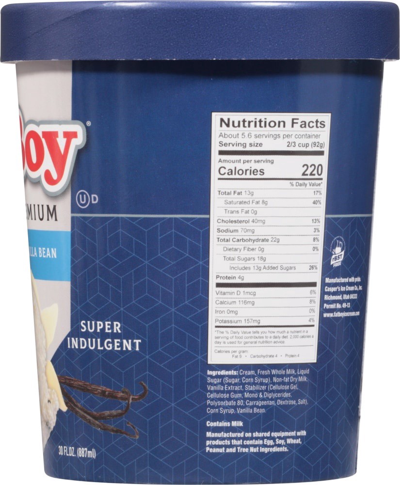 slide 3 of 3, Fat Boy Vanilla Bean Ice Cream 30 Oz, 1 pint